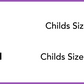 size chart - kids Childs size 7 to 10, tween Childs size 10 to 14