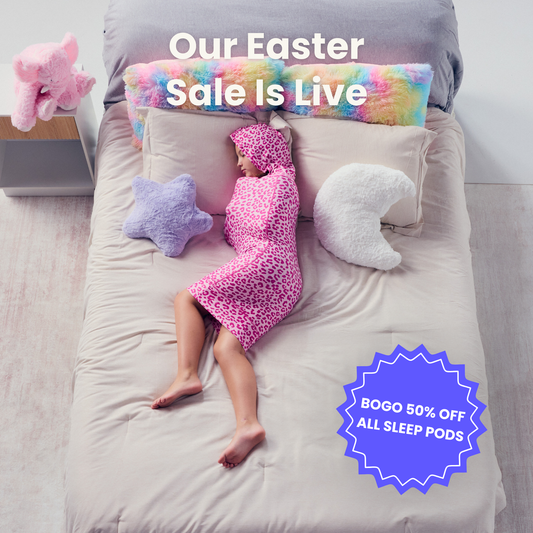 kid-in-pink-sleep-pod-mini-badge-that-says-bogo-50-off-all-sleep-pods-and-our-easter-sale-is-live