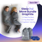 graphite bundle - man and woman in sleep pod hood laying in bed with text that reads "2x sleep pod move, 2x hug sleep mask, 2x  Hugstretch™ carry ba
