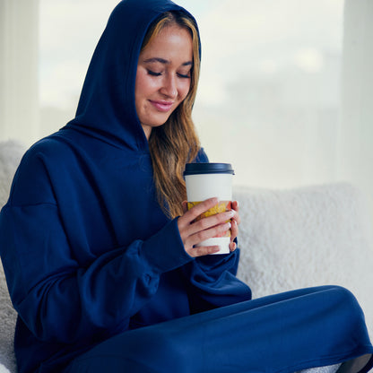 woman wearing hug hoodie