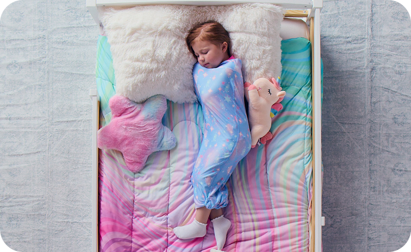 Child sleeping comfortably in the Sleep Pod Junior